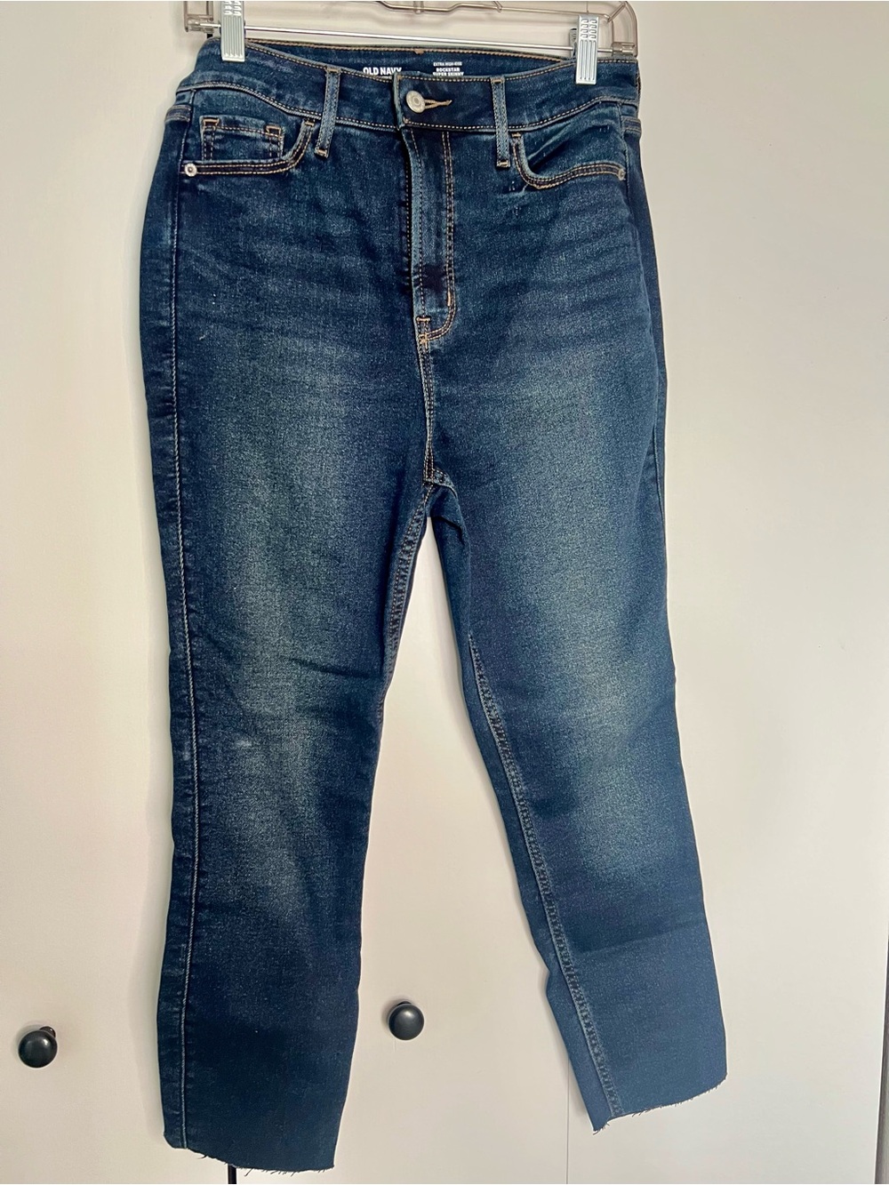 Old Navy Women's Dark Wash Skinny Jeans - Navy Blue